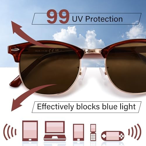 OPTOFENDY Progressive Reading Sunglasses for Women Men No Line Multifocus Sun Readers Outdoor Reading Sunglasses