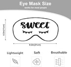 Sweet Dreams Eye Mask Sleeping Mask Cute Eyelashes White Sleep Masks Silky Soft Eye Cover for Women Men Shading Blindfold for Air Travel Sleeping