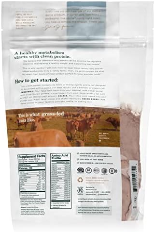 Natural Force Whey Protein Powder – Chocolate – Grass Fed Organic, Pure, Keto & Paleo Friendly, Low Carb, Kosher, Non GMO – 1 Pound