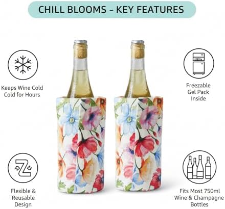 Wine Bottle Cooler Sleeve, Insulated Wine Chiller Sleeve 2-Pack Reusable Drink Chiller for White Wine, Champagne, Water Bottles & More