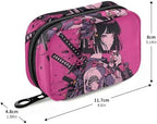 Pill Organizer Case Anime Japanese Samurai Print for Travel, Portable Pill Box 7 Days Capacity