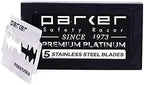 Parker, 45R Heavyweight Double Edge Safety Razor – 3 Piece Design with 4 Inch Handle - Solid Brass Frame for Durability –5 Parker Double Edge Razor Blades included