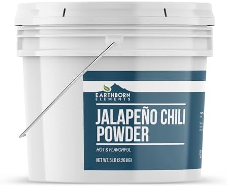 Earthborn Elements Jalapeño Chile Powder 1 Gallon Bucket, Hot & Flavorful, Bulk Size
