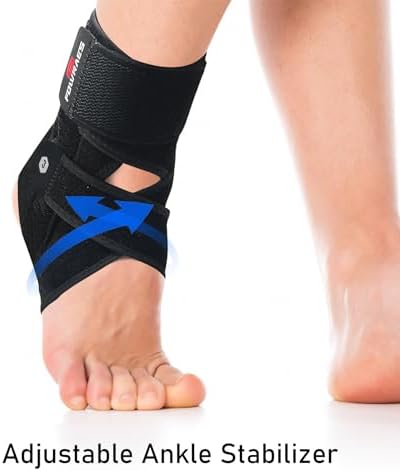 2 Pack Ankle Brace With Side Stabilizers,Ankle Sprain Brace for Men & Women Injury Recovery,Joint Pain Relief,Ankle Support for Running Volleyball Basketball (Medium)