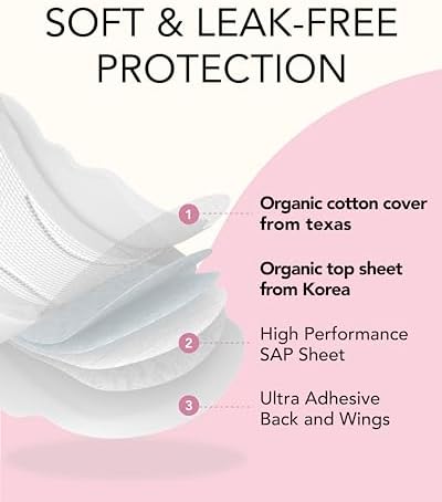 Ultra Thin Sanitary Pantyliners (Long, 7.1 inch, 108 Counts) - Ultra Thin, Unscented 100% Organic Cotton Panty Liners for Women. Chemical-Free, Extra Soft, Ideal for Sensitive Skin