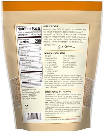 Bob's Red Mill Pearl Barley, 30oz (Pack of 4) - Non GMO, Vegan, Kosher