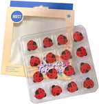 PhilaeEC 16 PCS Edible Ladybug Icing Cake Decoration Candy Sprinkle Cupcake Topper Ice Cream Cookies Frosting Decoration