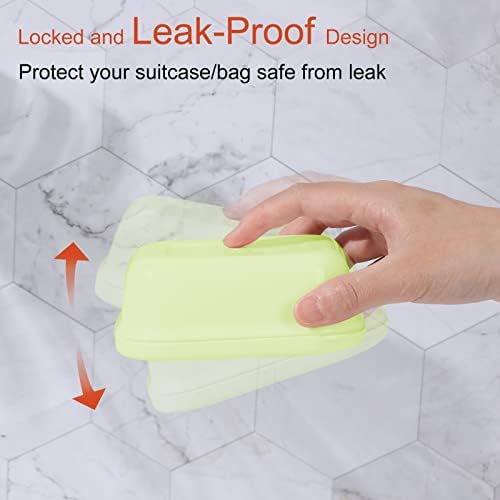 Quatish 3 Pack Travel Soap Case Leakproof, Portable Travel Bar Soap Holder Container with Lid for Camping, Gym, Multicolor