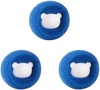 3Pcs Hair Removal Cleaning Ball, Reusable Clothes Anti-Winding Adsorption Hair Catcher Laundry Ball, Hair Remover Washing Machine Hair Removal Cleaning Ball for Clothing Pet Hair Remover (Blue)