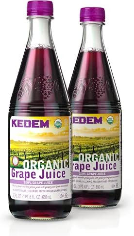 Kedem Organic 100% Grape Juice 22oz (2 Pack) | No Added Sugar, Coloring, Flavoring or Preservatives