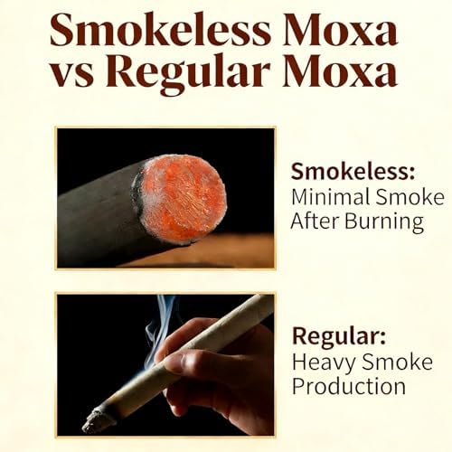 10 Pcs Smokeless Moxa Sticks - Pure Moxa Stick for Moxibustion Therapy, High Density Smokeless Moxa, Premium Moxa Sticks for Moxibustion, Long-Lasting Moxibustion Sticks