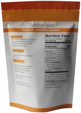 Xanthan Gum - 8 oz - 100% Natural Xanthan Gum Powder - Keto Friendly and Gluten Free - No Carbs for Baking, Xanthan Gum for Thickening and Ice Cream Stabilizer. Vegan Friendly