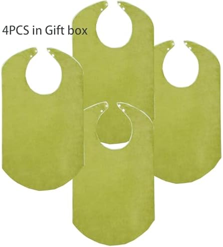 4 Pack Adult Bibs for Men and Women, Adult Bibs for Elderly,Towel bibs for Special Needs Adults