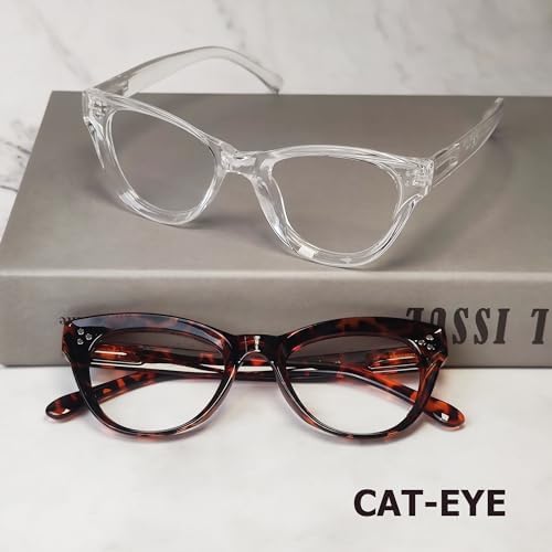 Eyekepper 4-pack Cateye Design Reading Glasses Oversized Readers for Women Reading +2.25