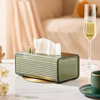 Tissue Box Holder Wall Mounted, Damage-Free Adhesive, Clear Tissue Box Holder for Bathroom, Kitchen, and Living Room, Plastic Decorative Tissue Box Home Decor Translucent Green