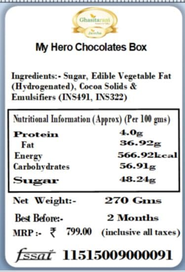 Jaiccha Ghasitaram Valentines Gift for Girlfriend/Boyfriend/Husband and Wife U R My Hero Chocolates Box