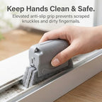 Window Track Cleaning Brush Set, Magic Window Groove Cleaner Tool for Sliding Door Tracks, Blinds & Baseboards, Gap Crevice Cleaning Brushes for Tile Lines, Shower Slots & Car Vents (Gray+Green)