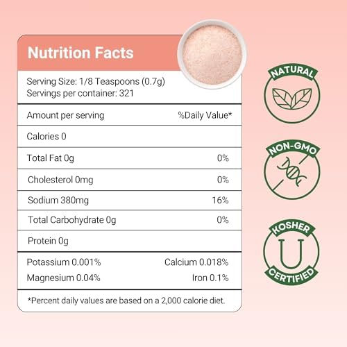HERBION Naturals Himalayan Pink Salt Grinder Coarse Grain, 100% Pure with 84 Minerals for Seasoning, Refillable, All-Natural Salt, Triple-Washed in Spring Water, Vegan, Kosher Certified Pack of 1