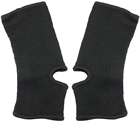 Luwint Kid Compression Ankle Brace Sock Support, Knitted Ankle Sleeve for Boys Girls, Youth Ankle Support for Sprains, Tendonitis, Arthritis, Basketball Running Soccer Dance Fitness, 1 Pair Black