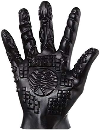 Massage Gloves, 2Pcs Soft Flirting Massage Gloves Men Ribbed Teasing Gloves, Bath Glove Silicone Male Female Massage Tool (Black B+Transparent A)