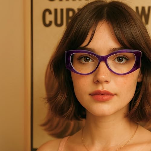2SeeLife Oversized Cateye Reading Glasses for Women – Medium–Wide Fit, Durable & Sturdy Frame, Trendy Premium Cateye Readers, Purple, +1.75