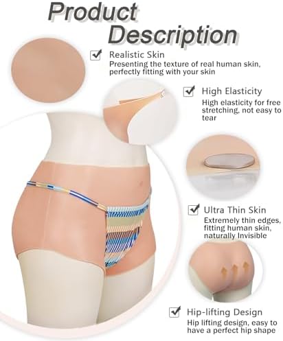 Silicone Fake Vagina Pants Hip Enhancer Pads Short Butt Lifter Underwear Transgender Drag Queens Cosplay