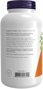 NOW Supplements, Alfalfa 650 mg source of Vitamin K, Green Superfoods, 500 Tablets