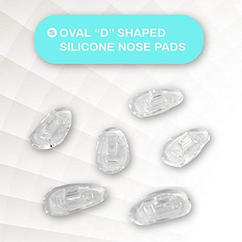 Premium Grade “D” Shaped Push in Silicone Nose Pads | 15 mm / 0.6 '' |3 Pairs| 3 Right Pads & 3 Left Pads |Nosepads for Glasses Spectacles & Eyeglasses, |By Sports World Vision