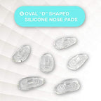 Premium Grade “D” Shaped Push in Silicone Nose Pads | 15 mm / 0.6 '' |3 Pairs| 3 Right Pads & 3 Left Pads |Nosepads for Glasses Spectacles & Eyeglasses, |By Sports World Vision