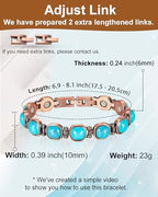 Women's Pure Copper Magnetic Bracelet with Magnet, Copper Jewelry Gift (K)
