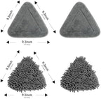 Triangle Mop Pads Replacement – 4 Pack (2 Microfiber & 2 Chenille) – Compatible with Most Triangle Mops – Reusable & Washable Mop Refills