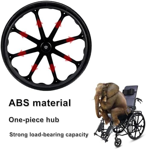 WORDFUN 2pcs Solid Wheel Replacement for Wheelchairs Walker, Wheelchair Rear Wheel, WearResistant and Non-Slip, Solid PU Wheel with Bearing, for Handicapped Manual Wheelchairs
