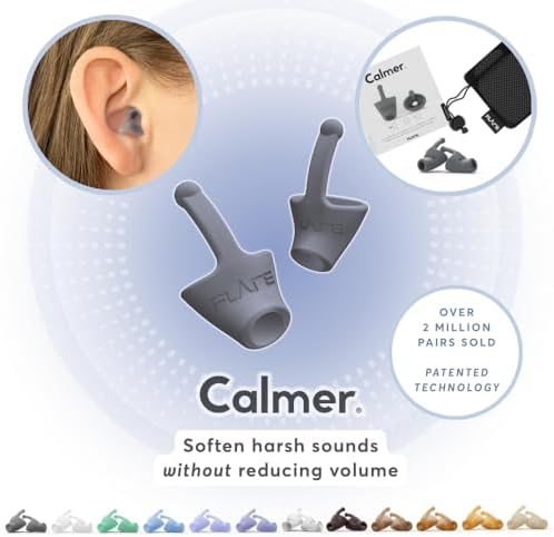 Flare Calmer Mini – Small Ear Plugs Alternative – Reduce Annoying Noises Without Blocking Sound – Soft Reusable Silicone – Grey