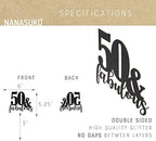 50th Birthday - 50 & fabulous - Double Sided Black Glitter - Premium quality Made in USA