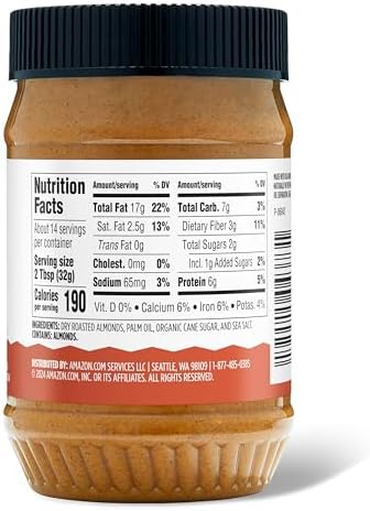 Amazon Grocery, Crunchy Almond Butter, 16 Oz