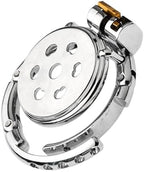 Stainless Steel Hollow Heart-Shaped Flat Chastity Cage Male Penis Restraint Cage Male Sex Toy Men Chastity Lock Device