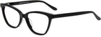 Firmoo Blue Light Blocking Glasses for Computer Reading Womens Cat Eye Acetate Frame Spring Hinge 0.0x Black