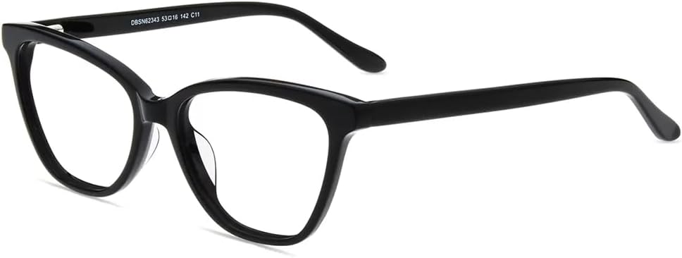 Firmoo Blue Light Blocking Glasses for Computer Reading Womens Cat Eye Acetate Frame Spring Hinge 0.0x Black