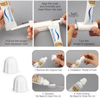 Set of 4 Toothpaste Squeezer Rollers Magnetic Wall-Mounted, Comes with 2 Silcone Toothpaste Cap for Tube Cosmetics, Tube Ketchup etc Dispenser, Simple and Practical, Kid Friendly