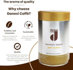 Danesi Caffe Italian Ground Coffee - Fine Medium Roast Espresso Coffee Grounds for Moka Pot, French Press, and Drip Brew - Gold (8.75 oz, 1 Pack)