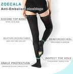 T.E.D.Anti Embolism Compression Stockings,15-20 mmHg Thigh High Knee High Ted Hose Medical Grade Support Socks with Inspect Toe Hole