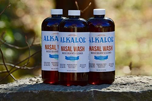 Alkalol Nasal Wash 3 Pack, NeilMed Sinus Rinse Kit with Xylitol - Natural Relief from Nasal Congestion, Dissolves Mucus, Antibacterial