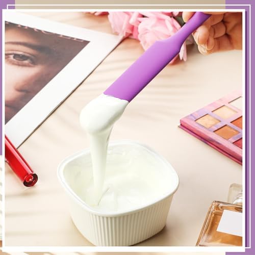 Patelai Non Stick Wax Spatulas Silicone Waxing Sticks Waxing Applicator Hair Removal Large Reusable Scraper Large Area Hard Wax Sticks for Home Salon Body Use Mixing Resin(Purple)