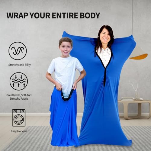 Body Sock for Men Women Sensory Sock X-Large Full Body Wrap with Light Breathable Polyester(Sky Blue,X-Large/XL)