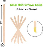 JANYUN 200 Pcs Eyebrow Waxing Sticks Wax Applicator, Wood Waxing Spatulas for Body Eyebrow Lip Nose and Small Hair Removal Sticks(Slanted Handle)