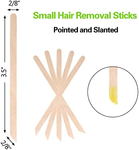 JANYUN 200 Pcs Eyebrow Waxing Sticks Wax Applicator, Wood Waxing Spatulas for Body Eyebrow Lip Nose and Small Hair Removal Sticks(Slanted Handle)