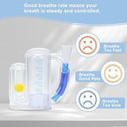 Breathing Exercise，Deep Breathing Device for Adult Lung Trainer Breathing Exerciser Lung Respiratory Device 5000ml Volume, Incentive Spirometer for Adult
