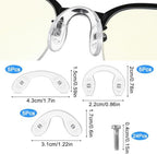 15 Pcs Eyeglasses Nose Pads, Saddle Bridge Nose Pads Soft Silicone Screw-in Eyeglass Nose-Piece for Eye Glasses Sunglass Eyewear Repair