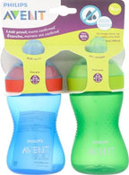 Philips Avent My Grippy Spout Sippy Cup with Soft Spout and Leak-Proof Design, Blue/Green, 10oz, 2pk, SCF801/21