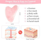 URAQT Gua Sha Facial Tools Rose Quartz Guasha Tools for Face & Eye Gua Sha Stone Skin Care Body Tighten Skin Massage Tools for Puffiness Reducing & Jawline Sculpting Face Stone Gua Sha Tools (Pink)